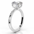 thumbnail image 3 of First Jewel Romantic 2 Ct Oval Cut Solitaire with Accent Diamond Ring for Her - Crafted with Gorgeous Lab-Created Simulated Diamonds in 14K White Gold Over - Perfect for Weddings and Gift for Her, 3 of 7