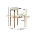 thumbnail image 3 of Noble House Minimalist Fabric Upholstered Dining Chairs with Metal Frame, Maple+Coffee, Set of 2, 3 of 9