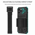 thumbnail image 3 of Dteck Detachable Sports Wristband Case for iPhone 13 Pro, Shockproof Hard PC TPU Bumper Hybrid Kickstand Hiking Biking Walking Gym Running Workout Exercise Arm Band Cover Case (Darkgreen), 3 of 10