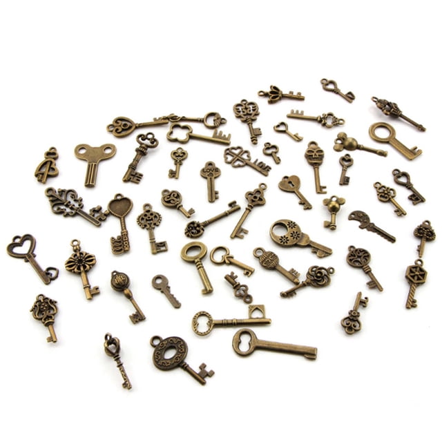 Cayos de Esqueleto Decoración de Llaves Cayos Decorativos de Accesorios Pendientes, decoración de Llaves, Collar de Llaves Antiguos para decoración de Ropa Joyería de Bricolajeje