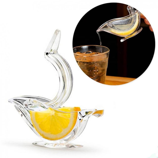 Exprimidor de frutas con forma de pájaro, Clip de limón acrílico Manual, Mini herramienta de cocina transparente