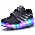 thumbnail image 1 of Led lights roller skates double wheels USB rechargeable skates - Perfet Black, 1 of 4