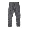 thumbnail image 4 of Men's Cargo Pants Durable Ripstop Elastic Waist Cargo Pants Breathable Water Resistant Pantalones Military Para Hombre Stretch Lightweight Work Quick Dry Athletic Joggers with Multi Pockets,Gray M, 4 of 4