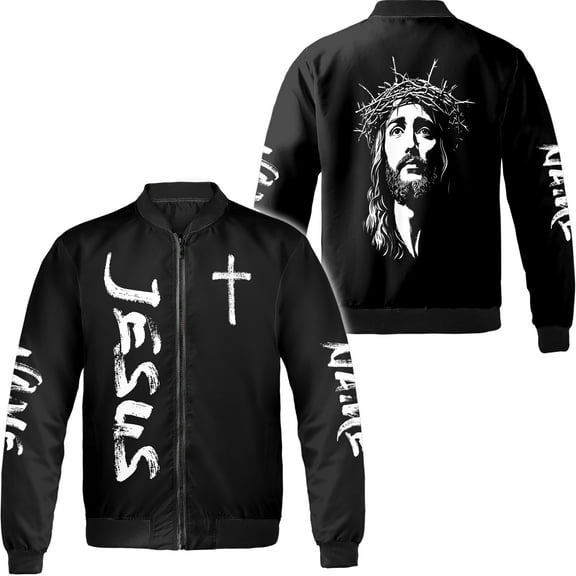 Lotusprinthandmade Personalized Jesus Christian All-over Print Bomber Jacket S-5XL Multicolor (S), christian faith based bomber jacket