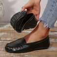 thumbnail image 5 of Dweltoz Women's Leather Loafers Business Casual Comfortable Work Office Flats Lightweight Slip-Ons Retro Ballet Flats,Black 39, 5 of 9