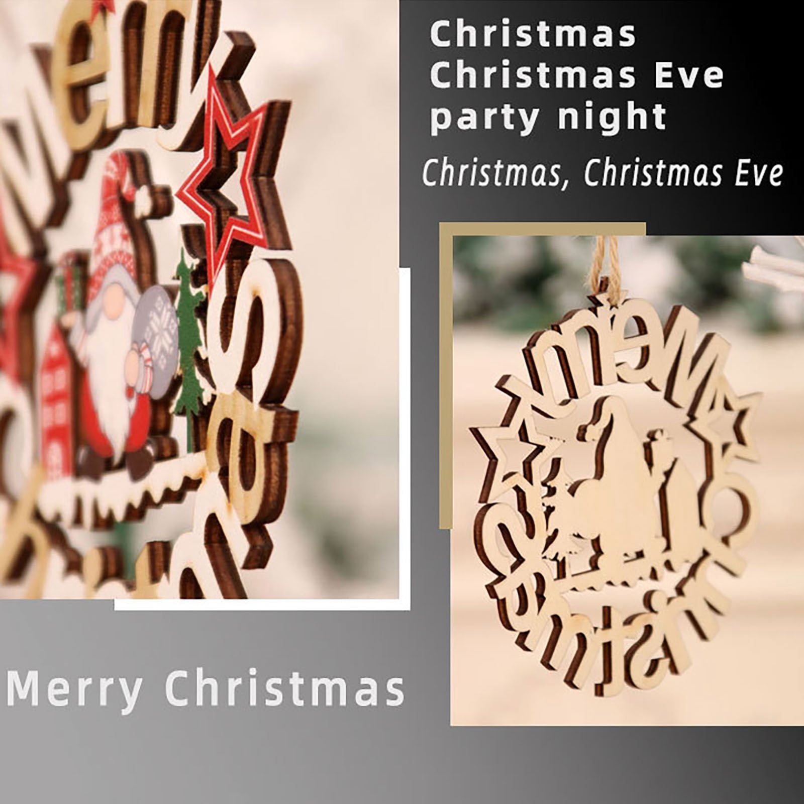20 Pendentifs De Noël En Bois Non Peint - 10 Modèles, 8x8cm Environ, à Customiser, Décoration Sapin, Couronne