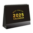 thumbnail image 2 of PATLOLLAV Small Desk Calendar 2025-2026,Jan.2025 to Jun. 2026 Floral Desktop Standing Calendar, Horizontal Gold Coils Binding Calendar 9.8x 5.7" Monthly Flip Schedule for Office Classroom, 2 of 5