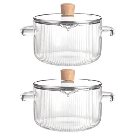 2 Pcs Borosilicate Glass Simmer Pot