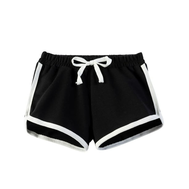 Odeerbi 7-16 Años Niños Niñas Verano Algodón Dopaina Pantalones Cortos Color Sólido Entrenamiento Deportivo Pantalones Cortos de Color Sólido Casual