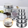 thumbnail image 1 of Sentmoon Food Storage Containers Five Piece Stainless Steel Fresh-keeping Box with Lid, Circular Sealed Refrigerator, Fresh-keeping Storage, Household Fresh-keeping Box, 1 of 8