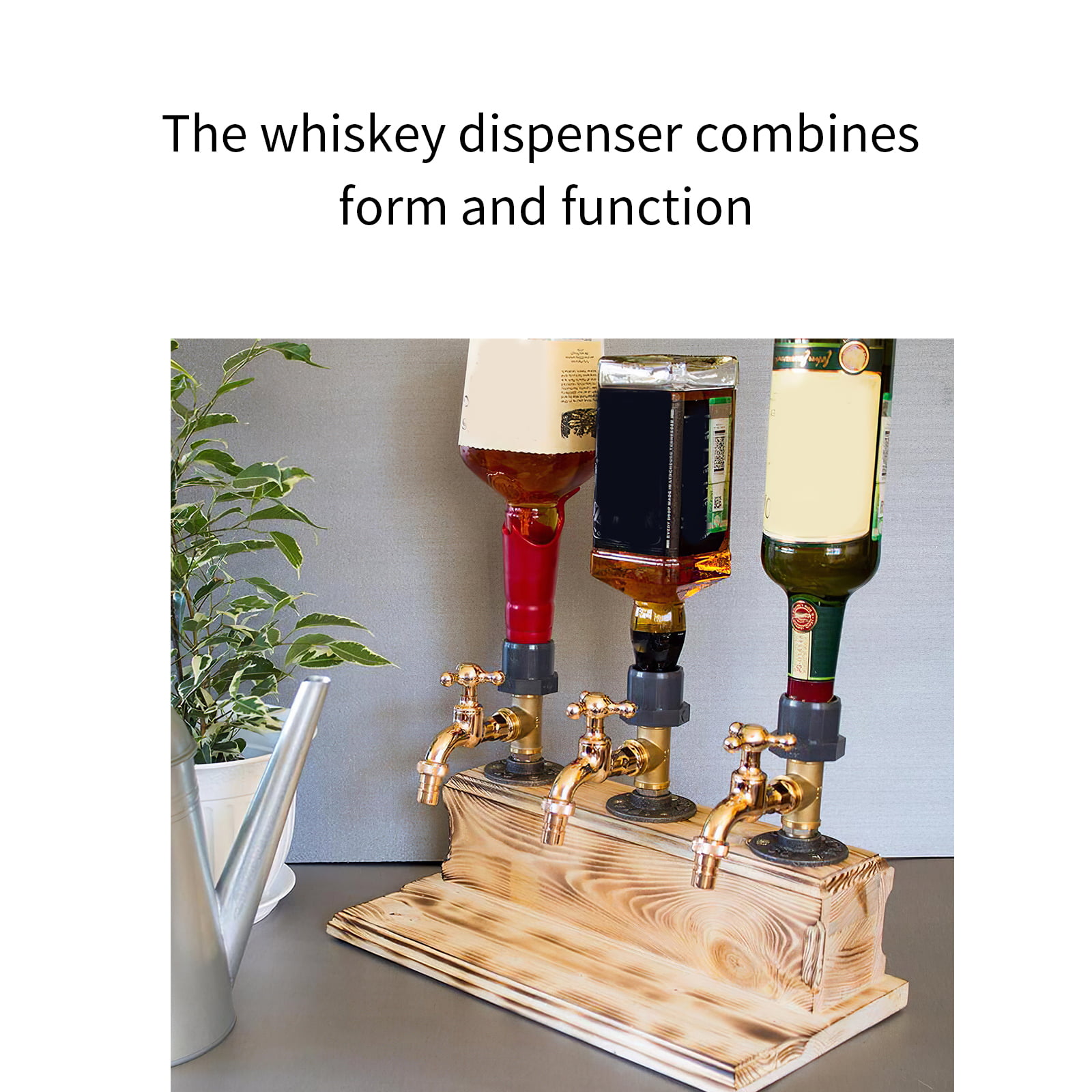 Whiskey Wood Dispenser Faucet Shaped Decanter Party Dinners Bars Beverage  Stations Beer Pot Bar Accessories Father's Day Gift