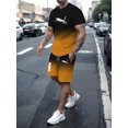 thumbnail image 3 of Conjunto de ropa deportiva para hombre, camiseta informal y pantalones cortos transpirables para correr, 2 conjuntos de cambio gradual, novedad de 2024, 3 of 5