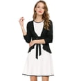 thumbnail image 2 of Cardigan Dobladillo Rizado RebeDe Punto Frente De CorbaPaMujeres Negro L, 2 of 6