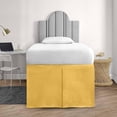 thumbnail image 3 of 30 Inch Drop Twin XL Size Dorm Bed Golden Solid Bed Skirt Lightweight Pleated Pattern Split Corner Premium Hotal Quality With Flexible Elastic & Fade Resistent, 3 of 6