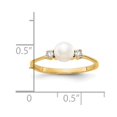thumbnail image 3 of Auriga 10k Yellow Gold 5mm FW Cultured Pearl A Diamond ring for Women Size- 6, 3 of 4