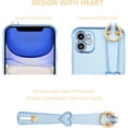 thumbnail image 3 of Designed for iPhone 11 6.1 inch Case,Luxury Plating Edge Love Hearts Pattern with Wristband Kickstand Camera Lens Protection,Soft Shockproof Cover for Girls Women,Blue, 3 of 13