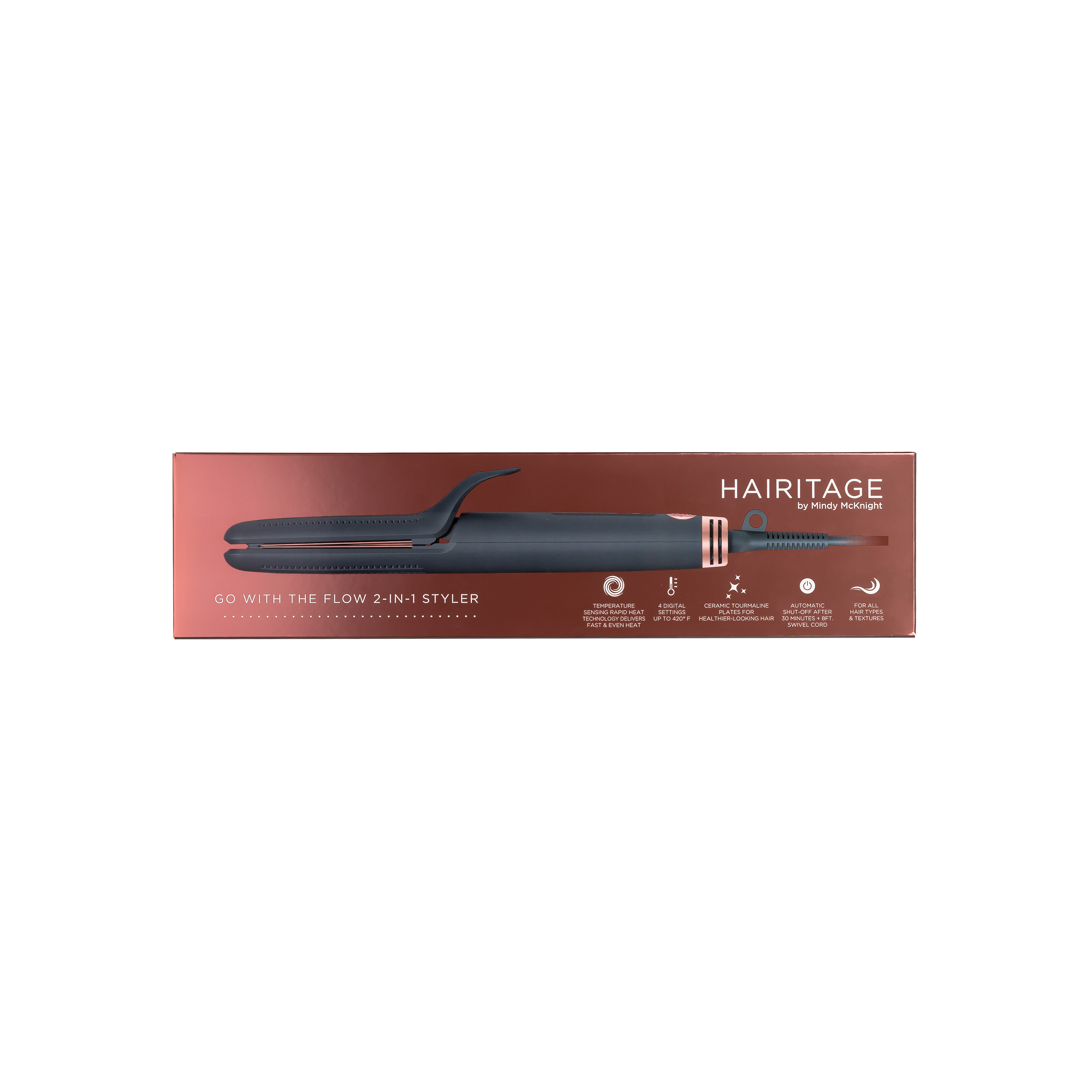 Hairitage 2-in-1 Ceramic Tourmaline Flat & Curling Iron photo 8