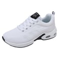 thumbnail image 7 of Running Shoes for Women Lace up Mesh Sneakers Antislip Air Cushion Breathable Tennis Shoes Lightweight Sneakers White Size 8.5, 7 of 7