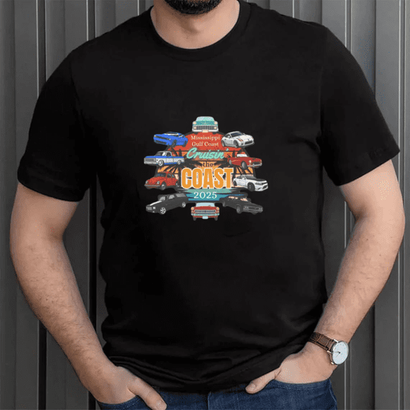 Cruisin The Coast Retro Classic Car Vintage Auto Enthusiast Pride Unisex T-Shirt, up to size 5XL