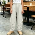 thumbnail image 5 of Bixock Toddler Girls High Waist Wide Leg Pants Kids Soild Color Loose Casual Straight Leg Pants with Pockets Soft Comfortable Workout Outdoor Daily Wear Girls Clothings Size 13-14Years, 5 of 6