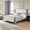 taupe, variant on AUU King Size Modern French Country Upholstered Platform Bed – Button Tufted Velvet Headboard & Footboard, Solid Wood Farmhouse Frame, No Box Spring Needed