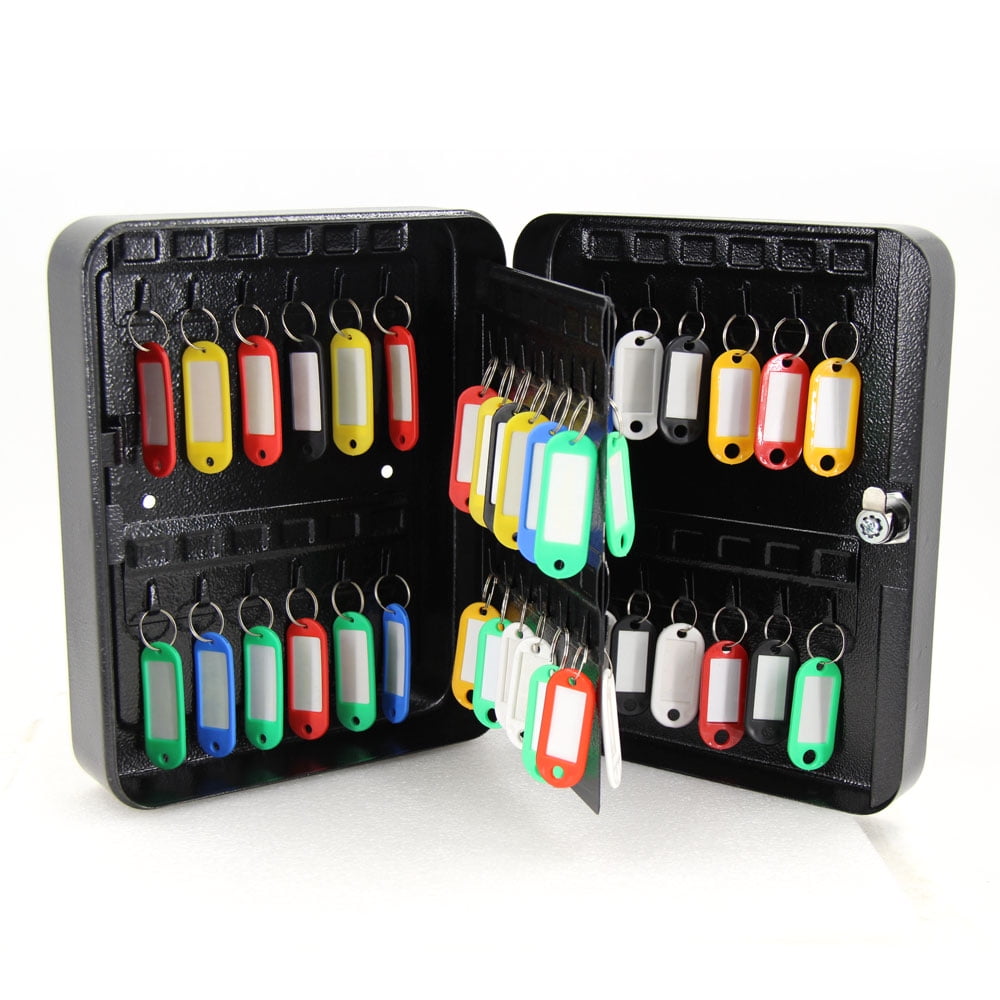 250*200*75mm 48 Key Storage Safe Lock Box Black