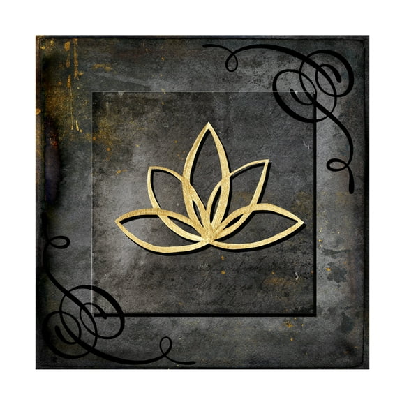 LightBoxJournal 'Grunge Gold Crown Lotus' Canvas Art