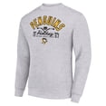 thumbnail image 2 of Men's Starter Heather Gray Pittsburgh Penguins Stick And Puck Logo Fleece Pullover Sweatshirt, 2 of 3