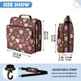 thumbnail image 3 of Zipper Binder with Shoulder Strap 2 inch 3 Ring Waterproof File Folder Organizer Bag 500 Sheet Pink and Brown Hearts Pattern, 3 of 8