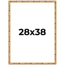 28x38 Frame Gold Bamboo Solid Wood Picture Frame | 1 Inch Moulding Width | Interior Frame Depth