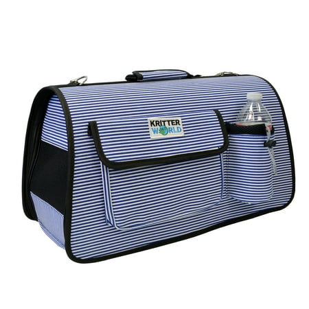 - KritterWorld Portable Soft-sided Pet Travel Carrier House Kennel for Small Medium Puppy Dog Cat Tote Crates Shoulder Bag with Storage Pockets