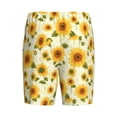 thumbnail image 2 of Lsque European-style Pattern Sunflower Mens Sleep Pajama Shorts,Short Pajama Pants, Cotton Ultra-Soft Knit-Medium, 2 of 9