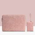 thumbnail image 1 of Laptop Sleeve Leather Waterproof Notebook Bag Zipper Shock-proof Laptop Bag Computer Case, Pink, 13 Inches, Charger Bag, 1 of 8