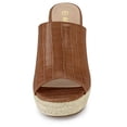 thumbnail image 2 of BLISSFUL STEP Women's Slip-On Platform Wedge Heel Wedge Sandals, 2 of 6