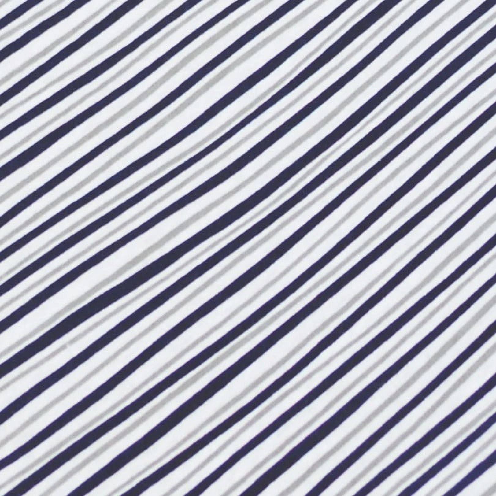 American Baby Company Printed 100% Natural Cotton Jersey Knit Fitted Contoured Changing Table Pad Cover, Also Works with Travel Lite Mattress, Navy/Grey Funny Stripes, Soft Breathable, for Boys
