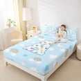 thumbnail image 3 of jejeloiu Rainbow Cloud Monogram A Full Size Sheets For Kids,Colorful Heart Stars Initial Bed Sheets For Girls,4pcs, 3 of 6
