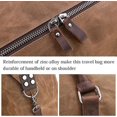 thumbnail image 4 of Bolso de Viaje para Hombre Bolso de Fin de Semana Bolso de Hombro de Lona Impermeable para Cuero Retro Bolso de Camping Grande Unisex para Bolso de Noche Marrón, 4 of 5
