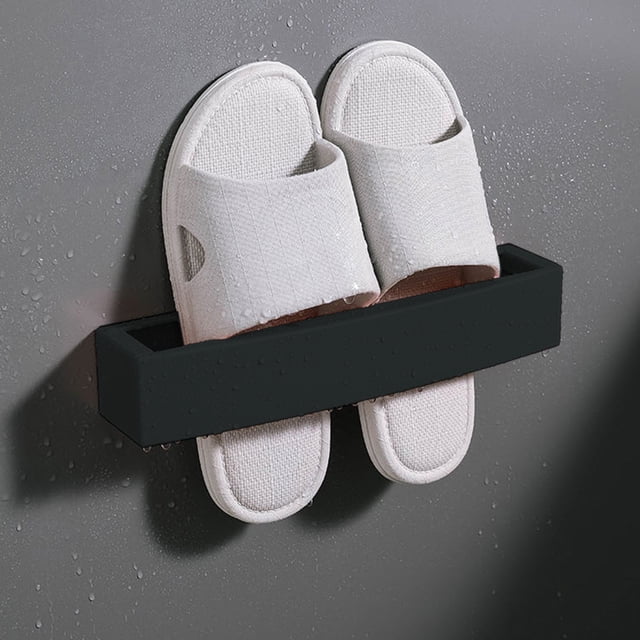 Uscallm Slipper Storage Rack Wall Mounted Bathroom Organizer Toilet Slippers Rack Plastic Shoe Holder for Shower Room Entryway