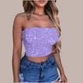 thumbnail image 2 of Mgmyaa Women's Casual Tube Top Square Neckline Pull-On Sequin Stretchable Skinny Solid Color for Casual, 2 of 9