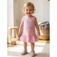 thumbnail image 3 of BemeyourBBs Toddler Baby Girl Big Sister Dress Outfit Infant Baby Girl Pink Summer Tank Dress Big Sister Letter Embroidery Sleeveless Ruffled A Line Dress, 3 of 9