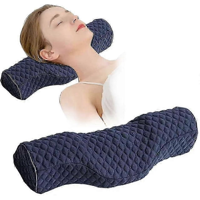 Cervical Neck Pillow for Pain Relief Sleeping, Neck roll Pillow Memory Foam for Stiff Neck Pain Relief Travel Bolster Pillow for Bed for Side Sleeper