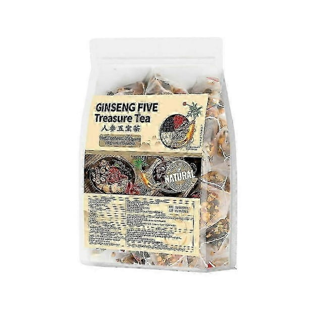 Ginseng Five Treasures Tea Kidney Tonifying Tea Chinese Herbal Tea Making Natural Organic Male And Female Kidneyand Detoxifying Tea Precious Medicinal
