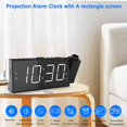 thumbnail image 2 of Reloj despertador con proyección para dormitorio, reloj digital LED con proyección en el techo con gran pantalla LED de 7 pulgadas y regulador de intensidad, proyector de 180°, carga USB y batería, 2 of 5