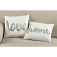 thumbnail image 3 of Saro Lifestyle 454.S18S 18 in. Square Metallic Sequin Home Script Poly Filled Throw Pillow, Silver, 3 of 3