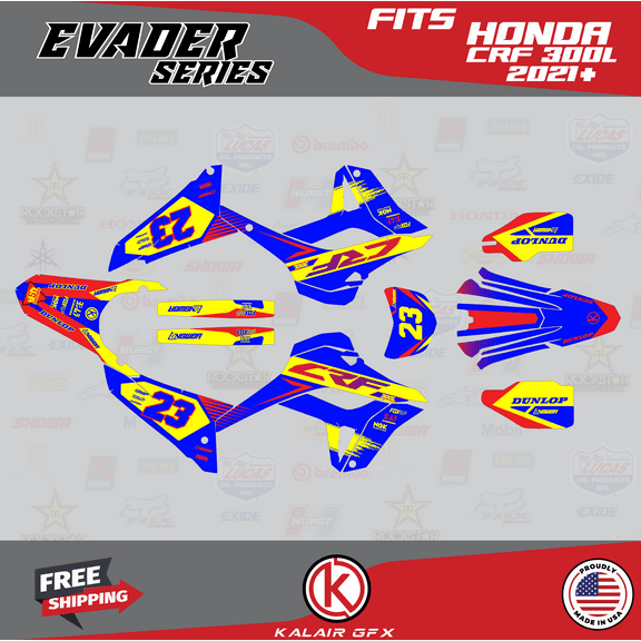 Kalair GFX Graphics Kit for Honda CRF300L (2021 ) Evader Series