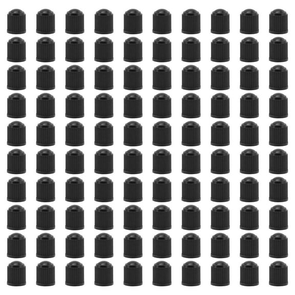 Soimiss 100Pcs Tire Valves Stem Caps Black Prevent Leakage and Dirt for Cars