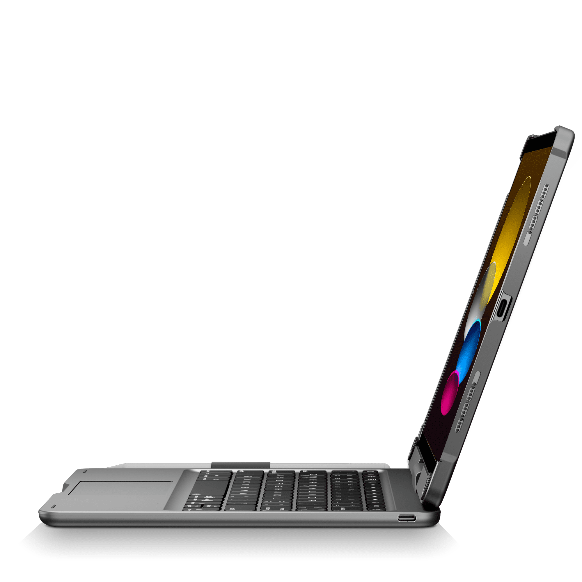 Pekarejue Wireless Keyboard Case Compatible with Apple iPad 11th A16 2025 & iPad 10th Generation: Smart Trackpad RGB Backlit, 360 Rotatable Protective Cover and Pencil Holder Space Gray