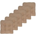 thumbnail image 1 of Sweet Home Collection Chair Cushion Crushed Memory Foam Pads Premium Slip Non Skid Microdot Rubber Back Tufted 16" x 16" x 3.25" Thick Seat Cover, 6 Count (Pack of 1), Taupe, 1 of 4