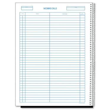 Rediform Wirebound Call Register, 8 1/2" x 11", 3, 700 Forms per Book
