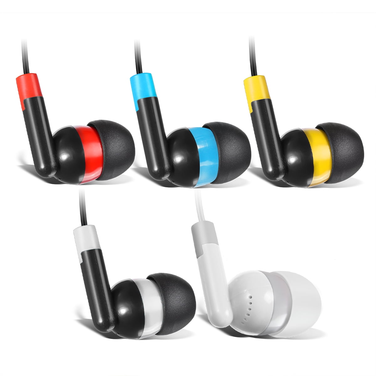 Bulk Earbuds 100 Pack Multi-color Keewonda Individually Wrapped In Ear Headphones for Schools Classrooms Libraries